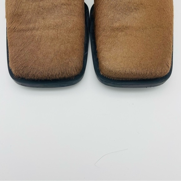 HOPP Made in Italy Leather Bare Loafer Toffee Calf Hair, SZ 6.5 - Picture 7 of 15